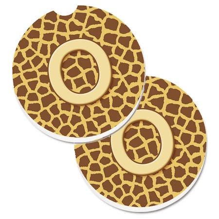 Carolines Treasures Monogram Initial O Giraffe  Cup Holder Car Coaster, PK2 CJ1025-OCARC